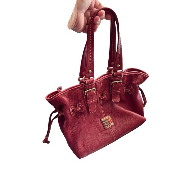 Dooney Bourke womans Red Leather Double Handle Handbag Purse SKU 8927 - Picture 13 of 16
